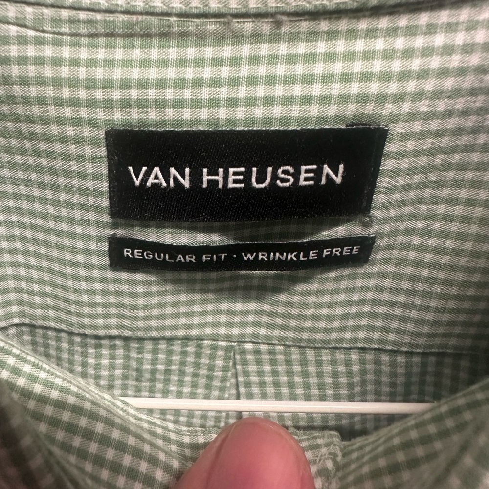 Van Heusen Men's Green Gingham Shirt